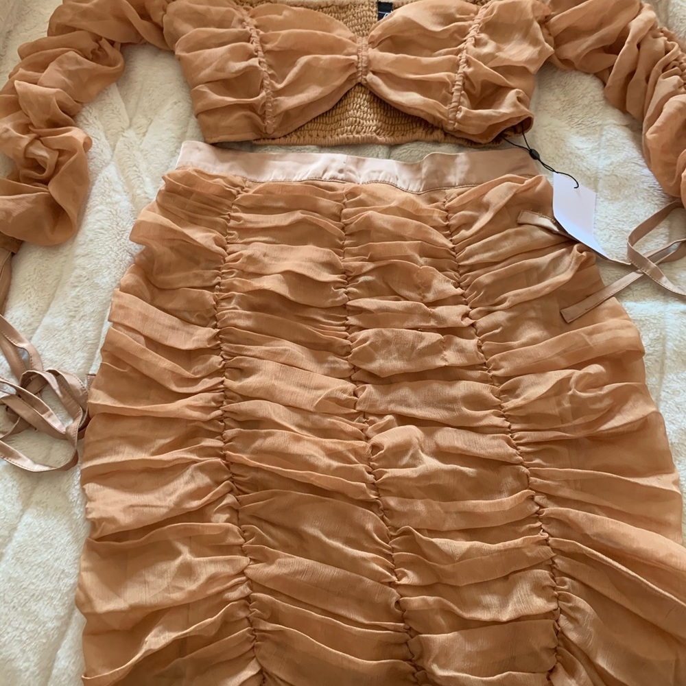 Two piece ruffle skirt set
